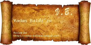 Vadas Balázs névjegykártya